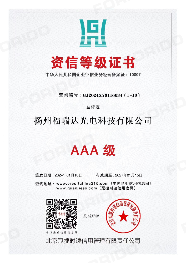 诚信等级证书